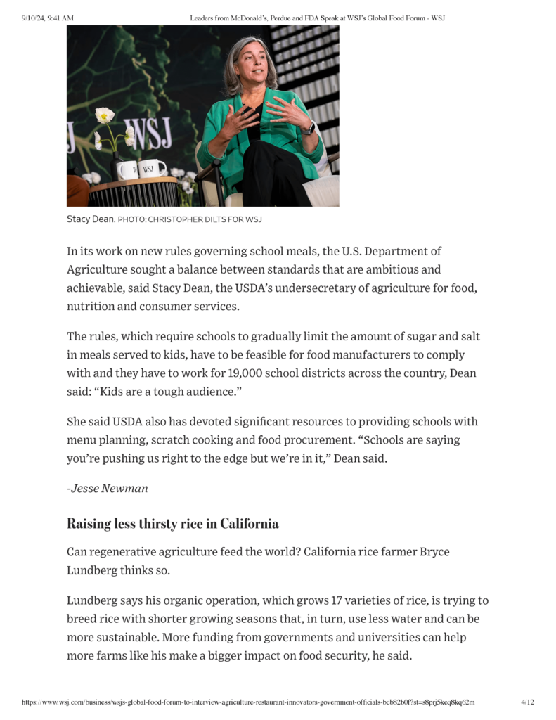 Leaders from McDonalds Perdue and FDA Speak at WSJs Global Food Forum WSJ - Page 4